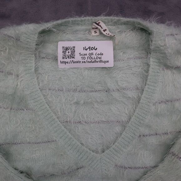 Willow and Clay Sweater Womens S Green Long Fitted Sleeve VNeck Pullover - Picture 10 of 16